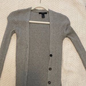 Grey ribbed cardigan